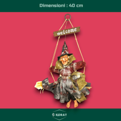 Befana Appendino in Resina - 40 cm - 2 Modelli Assortiti - Con Luci e Suoni