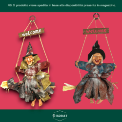 Befana Appendino in Resina - 40 cm - 2 Modelli Assortiti - Con Luci e Suoni