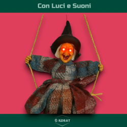 Befana Appendino in Resina - 40 cm - 2 Modelli Assortiti - Con Luci e Suoni