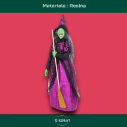 Befana in Resina - Vestito Paillettes - 40 cm - Con Luci e Suoni