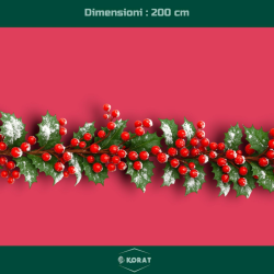 Ghirlanda Natalizia - 200 cm - Bacche Innevate 