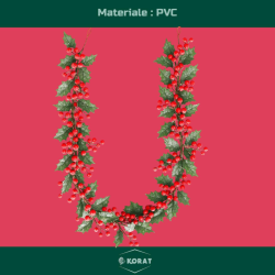 Ghirlanda Natalizia - 200 cm - Bacche Innevate 