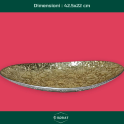 Centrotavola Natalizio in Vetro - Ovale - 42.5x22 cm - Oro