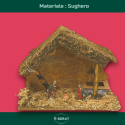 Capanna con Pozzo e Natività in Resina - 36x26x16 cm