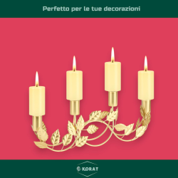 Star - Portacandele in Ferro - Oro - 4 Posti - 37x5x12 cm