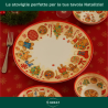 Set Piatti Natalizi in Melamina – Servizio da 13 Pezzi Decorato “Marzapane” con Motivi Natalizi Pan di Zenzero