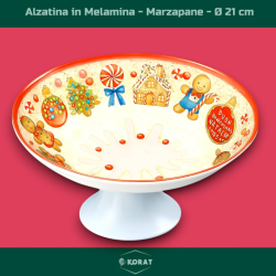 Set Alzatine Natalizie in Melamina Decorata – Collezione Marzapane, 30 cm e 21 cm
