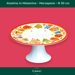 Set Alzatine Natalizie in Melamina Decorata – Collezione Marzapane, 30 cm e 21 cm