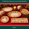 Set di 7 Vassoi e 1 Piatto Panettone - Decorazione Marzapane - in Melamina