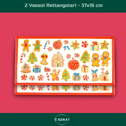 Set di 7 Vassoi e 1 Piatto Panettone - Decorazione Marzapane - in Melamina