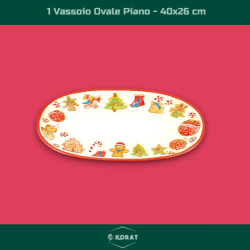 Set di 7 Vassoi e 1 Piatto Panettone - Decorazione Marzapane - in Melamina