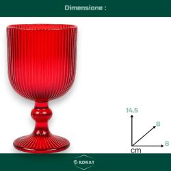 Set 6 Calici per Vino in Vetro - Rosso Rigato - 260 ML