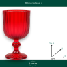 Set 6 Calici per Vino in Vetro - Rosso Rigato - 260 ML