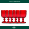Set 6 Calici per Vino in Vetro - Rosso Rigato - 260 ML