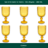 Set 6 Calici per Vino in Vetro - Oro Rigato - 260 ML
