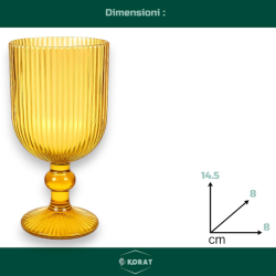 Set 6 Calici per Vino in Vetro - Oro Rigato - 260 ML