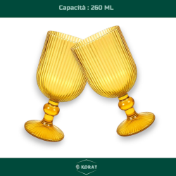 Set 6 Calici per Vino in Vetro - Oro Rigato - 260 ML