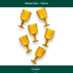 Set 6 Calici per Vino in Vetro - Oro Rigato - 260 ML