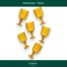 Set 6 Calici per Vino in Vetro - Oro Rigato - 260 ML