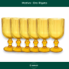 Set 6 Calici per Vino in Vetro - Oro Rigato - 260 ML