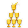 Set 6 Calici per Vino in Vetro - Oro Rigato - 260 ML