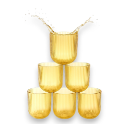 Set 6 Bicchieri in Vetro - Oro Rigato - 270 ML