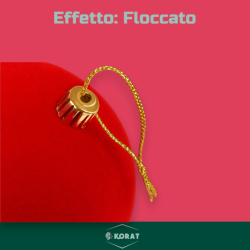 4 Palline Floccate Rosse - 12 Cm