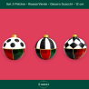 Palline di Natale Decorate a Mano – Set da 3 Pezzi da 12 cm, Plastiche Infrangibili con Motivi Eleganti