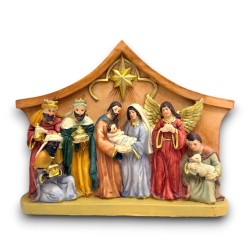 Presepe Tradizionale con Capanna e 8 Soggetti in Resina – Un’Elegante Decorazione per il Tuo Natale