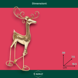 Renna Natalizia Dorata in Latta – Scultura Elegante per un Natale Raffinato 39 cm