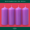 Set di 4 Candele Pilastro Lilla – Eleganza e Atmosfera per Casa, Tavola e Avvento