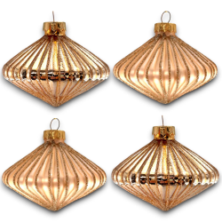 4 Palle Vetro Goccia Oro -...