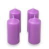 Set di 4 Candele Pilastro Lilla – Eleganza e Atmosfera per Casa, Tavola e Avvento