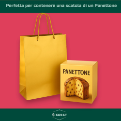 Buste Porta Panettone Oro – Set da 6, con Manici in Corda