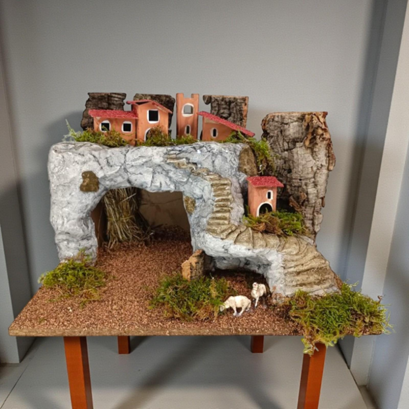 Capanna con Villaggio - 44x29x27 cm