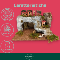 Capanna con Villaggio - 44x29x27 cm