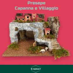Capanna con Villaggio - 44x29x27 cm