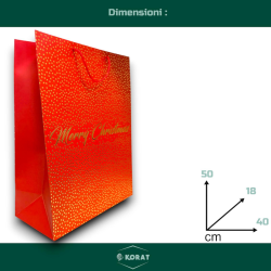 Set di 12 Buste Regalo in Carta - Rossa con Borchie Oro - 50x40x18 cm