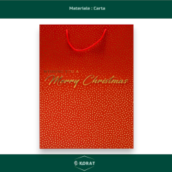 Set di 12 Buste Regalo in Carta - Rossa con Borchie Oro - 50x40x18 cm