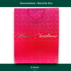 Set di 12 Buste Regalo in Carta - Rossa con Borchie Oro - 50x40x18 cm