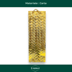 Set di 12 Buste Regalo in Carta - Oro Laminata - 36x12x9 cm