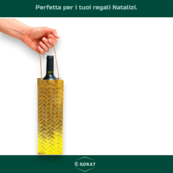 Set di 12 Buste Regalo in Carta - Oro Laminata - 36x12x9 cm