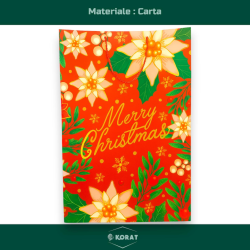 Buste Natalizie Eleganti in Carta Plastificata – Con Manici in Corda - 50x72x16 cm - Fiore Natalizio