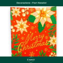 Buste Natalizie Eleganti in Carta Plastificata – Con Manici in Corda - 50x72x16 cm - Fiore Natalizio