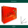 12 Buste Regalo in Carta - Rossa Orizzontale Merry Christmas - 45.5x33x12 cm