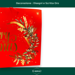 12 Buste Regalo in Carta - Rossa Orizzontale Merry Christmas - 45.5x33x12 cm