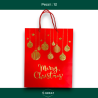 12 Buste Regalo in Carta - Rossa con Palline Rosso/Oro - 26x32x12 cm
