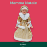 Mamma Natale - 30 cm - Con Abito Natalizio Con Pailletes Oro