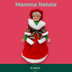 Mamma Natale - 30 cm - Con Abito Natalizio Con Pailletes Rosso/Verde