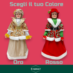 Mamma Natale - 64 cm - Con Abito Natalizio Con Pailletes Oro